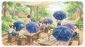 星座早見傘作り（奏の森リゾート）