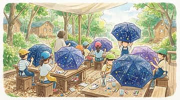 星座早見傘作り（奏の森リゾート）